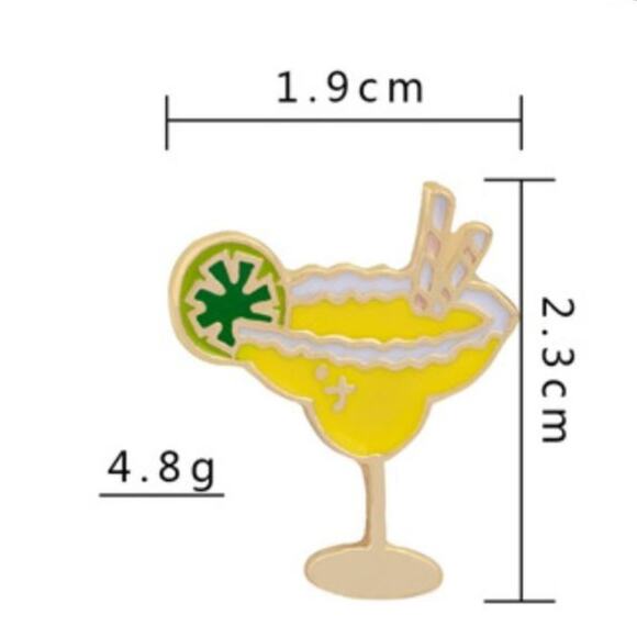 Yellow Cocktail Pin Brooch - Picture 1 of 1